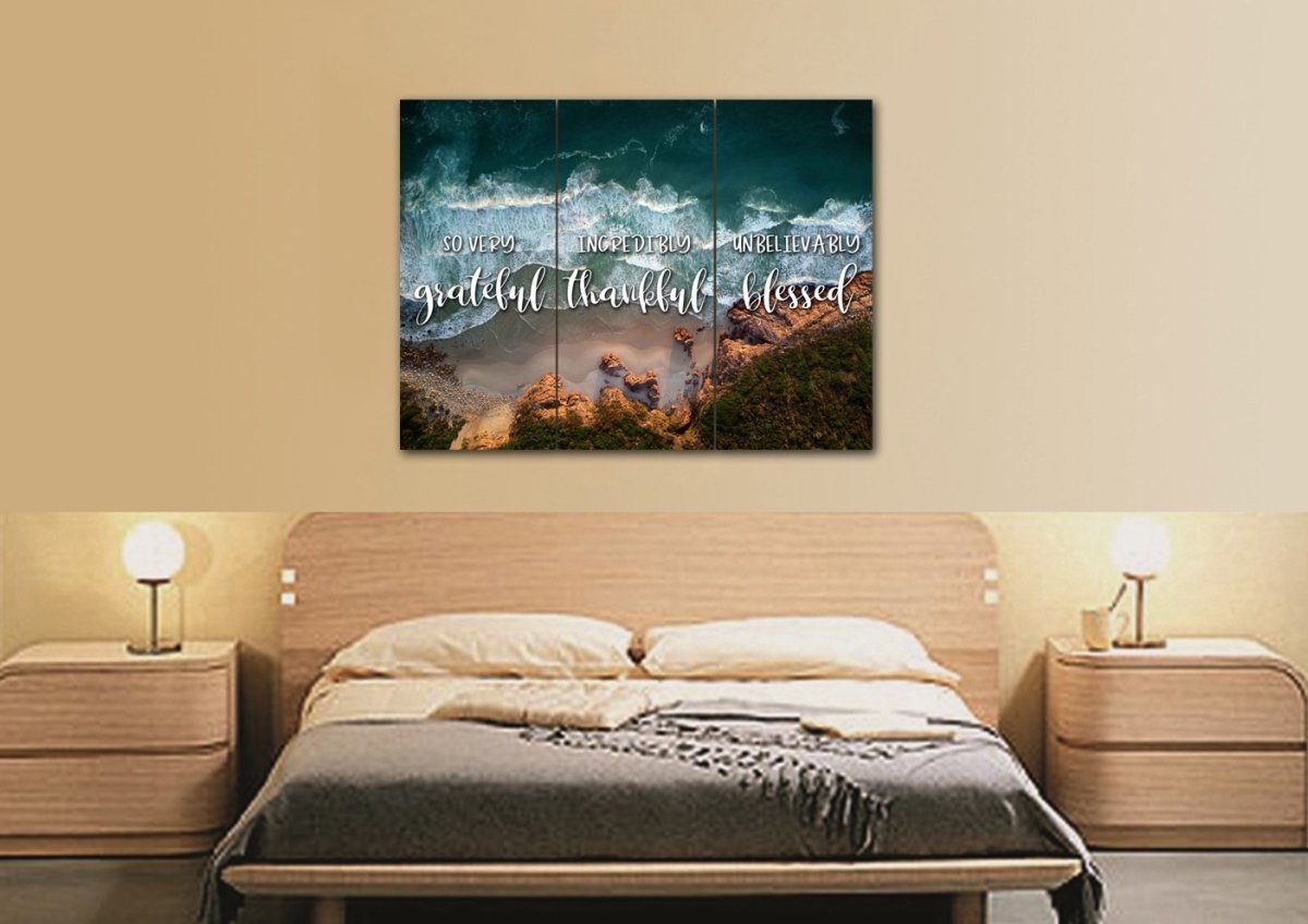 Cliffs Thankful, Grateful & Blessed Wall Art - Christian Canvas Wall Art