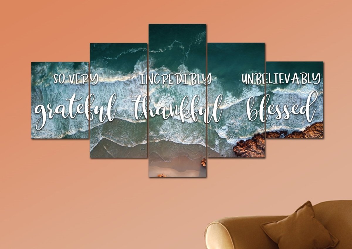 Cliffs Thankful, Grateful & Blessed Wall Art - Christian Canvas Wall Art