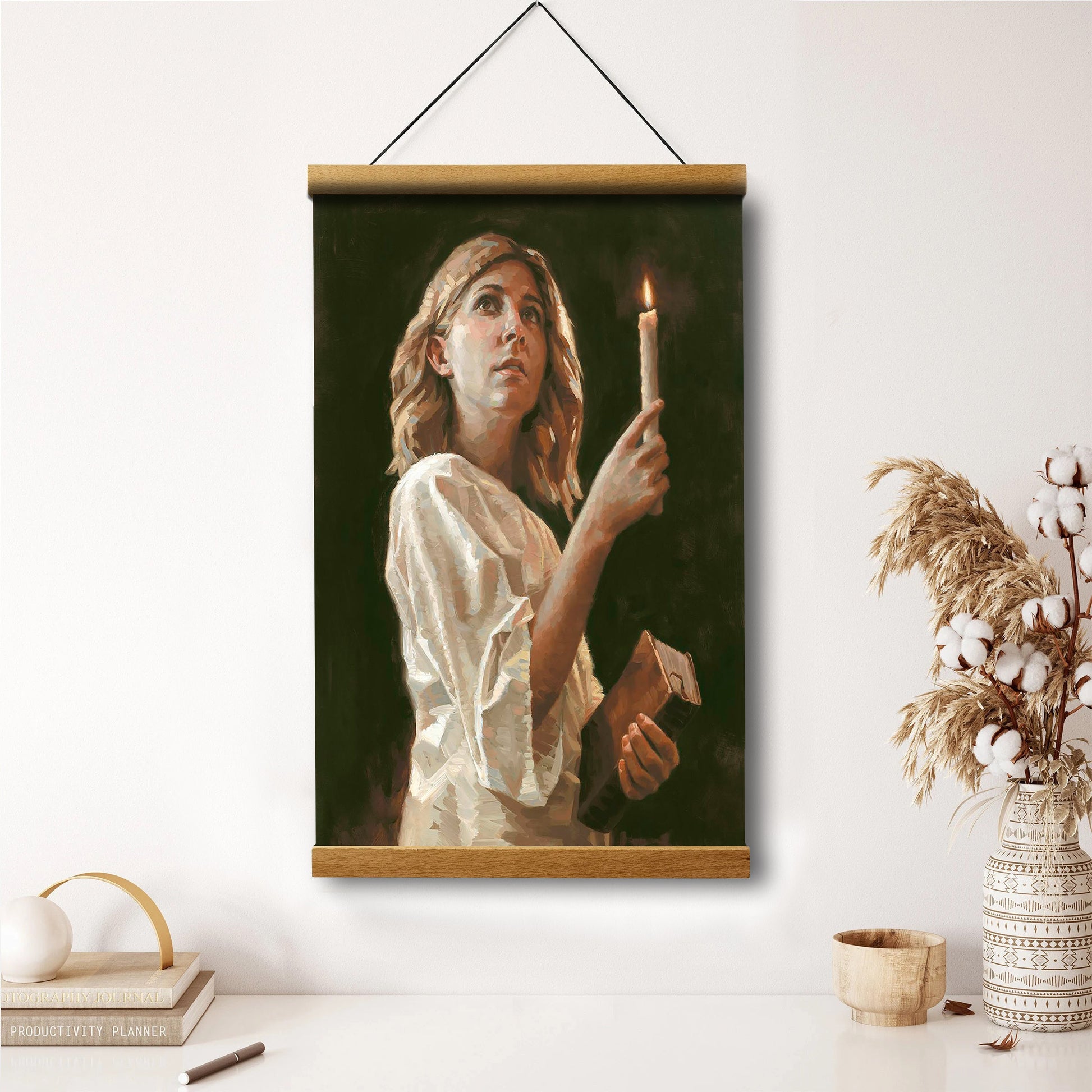 Clinging To The Rod Hanging Canvas Wall Art - Gift For Mom - Religious Canvas