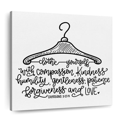 Clothe Yourself II Square Canvas Wall Art - Bible Verse Wall Art Canvas - Religious Wall Hanging