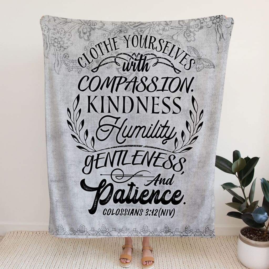 Clothe Yourselves Colossians 312 Fleece Blanket - Christian Blanket - Bible Verse Blanket