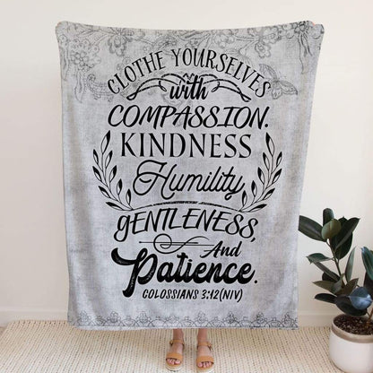 Clothe Yourselves Colossians 312 Fleece Blanket - Christian Blanket - Bible Verse Blanket