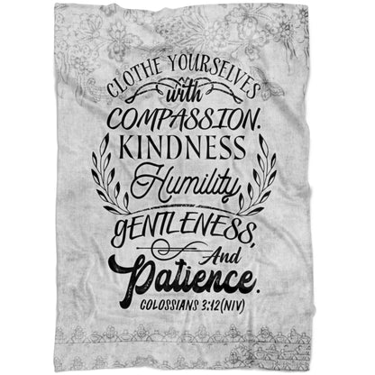 Clothe Yourselves Colossians 312 Fleece Blanket - Christian Blanket - Bible Verse Blanket