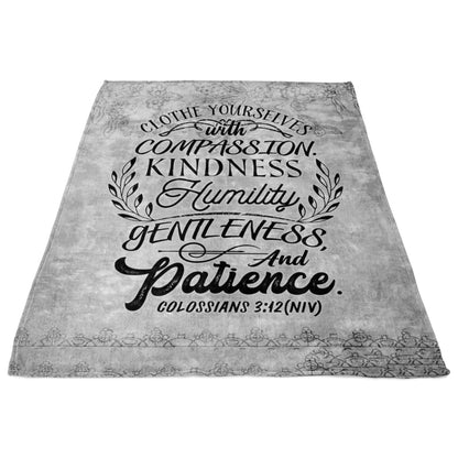 Clothe Yourselves Colossians 312 Fleece Blanket - Christian Blanket - Bible Verse Blanket