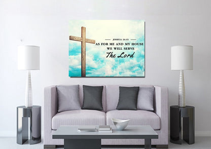 Cloud As For Me And My House We Will Serve The Lord Wall Art - Christian Canvas Wall Art