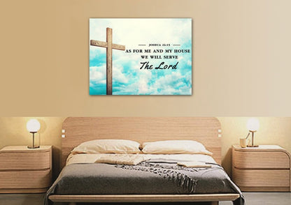 Cloud As For Me And My House We Will Serve The Lord Wall Art - Christian Canvas Wall Art