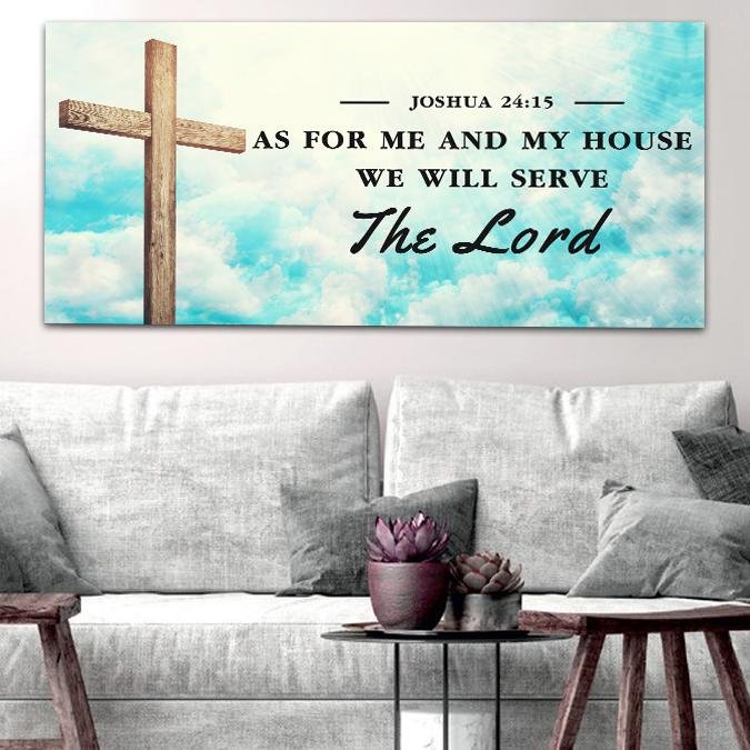 Cloud As For Me And My House We Will Serve The Lord Wall Art - Christian Canvas Wall Art