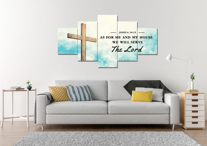 Cloud As For Me And My House We Will Serve The Lord Wall Art - Christian Canvas Wall Art