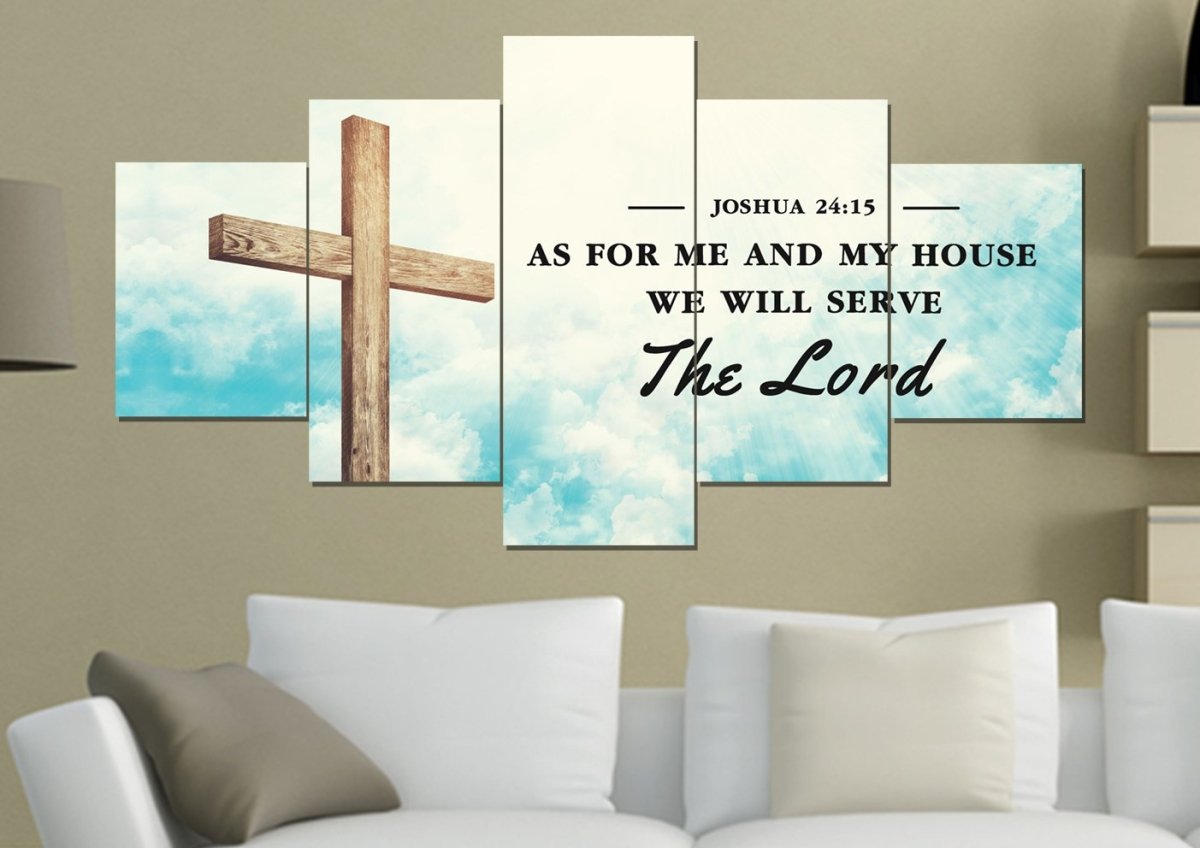 Cloud As For Me And My House We Will Serve The Lord Wall Art - Christian Canvas Wall Art