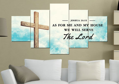 Cloud As For Me And My House We Will Serve The Lord Wall Art - Christian Canvas Wall Art