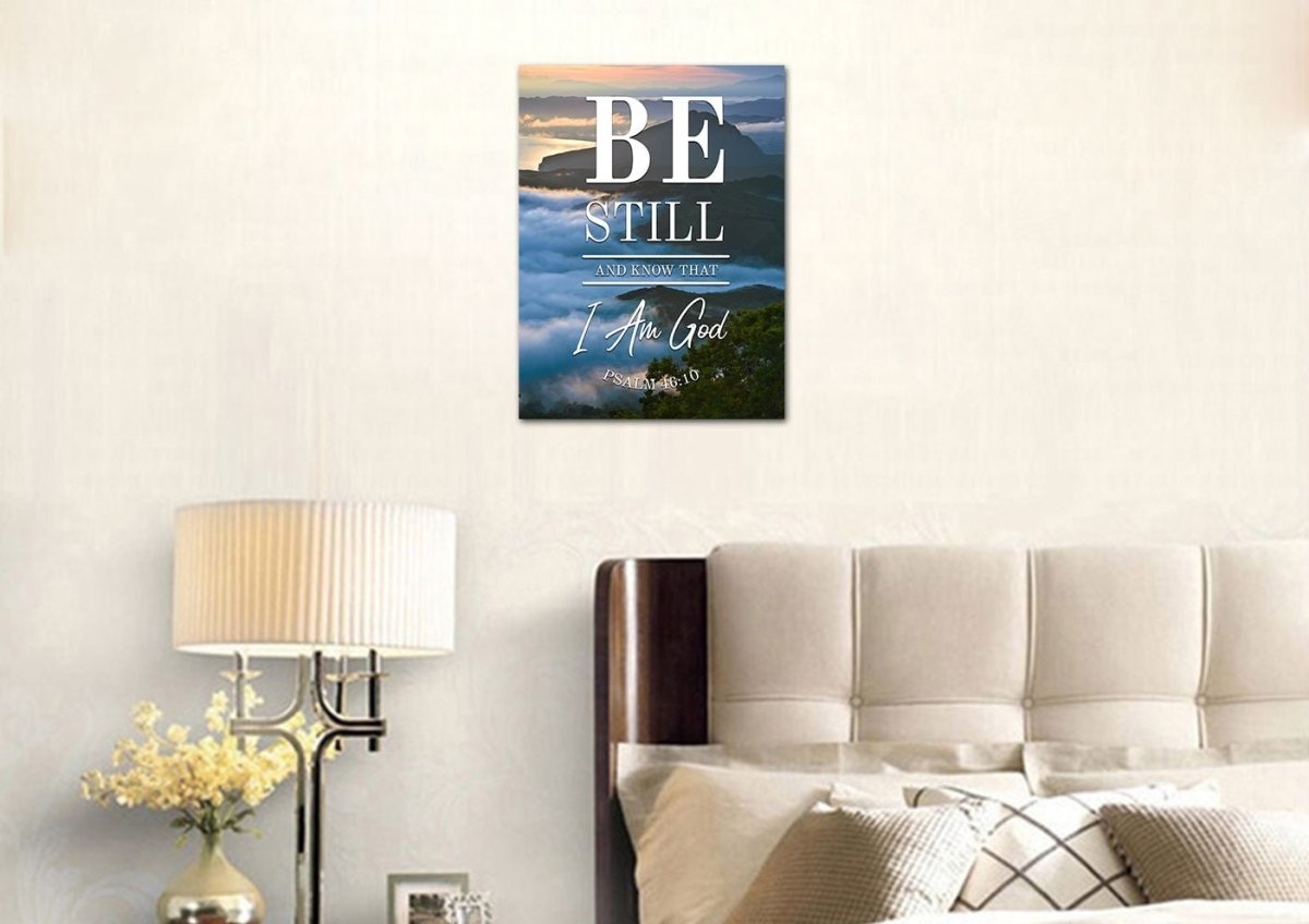 Clouds Above Mountains & Be Still Canvas Wall Art