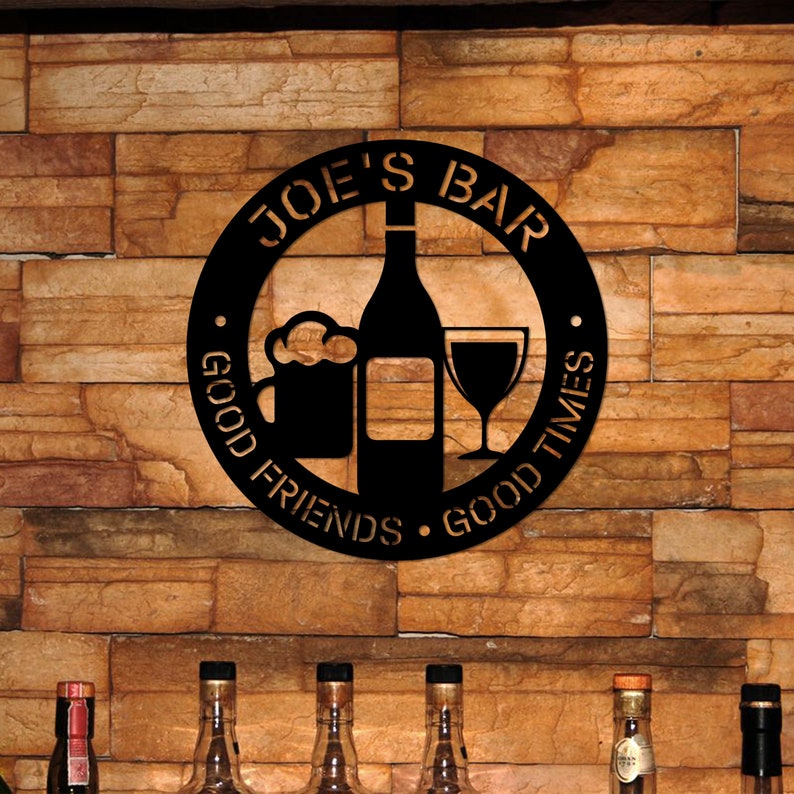 Cocktail Bar Signs - Personalized Beer Signs - Bar Décor - Man Cave Custom Gift - Custom Bar Sign