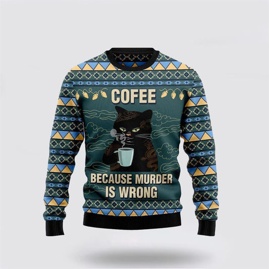 Coffee Cat Ugly Christmas Sweater For Men And Women, Best Gift For Christmas, Christmas Fashion Winter