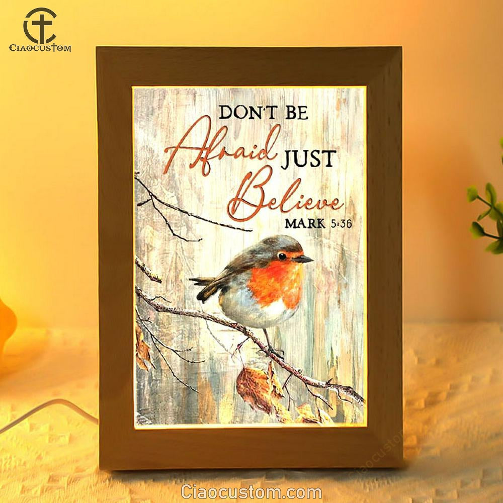 Colorful Bird Don't Be Afraid Just Believe Frame Lamp