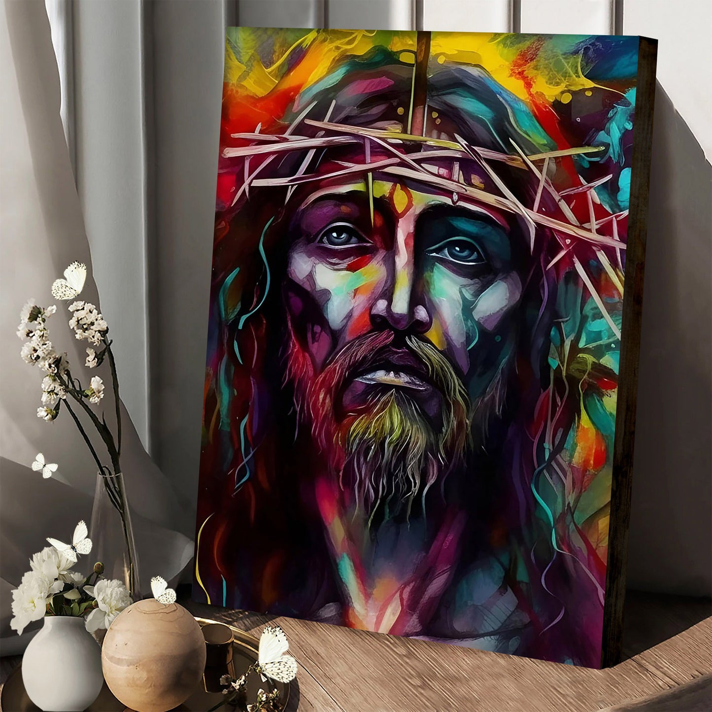 Colorful Christ Jesus Canvas - Canvas Pictures - Jesus Canvas Art - Christian Wall Art