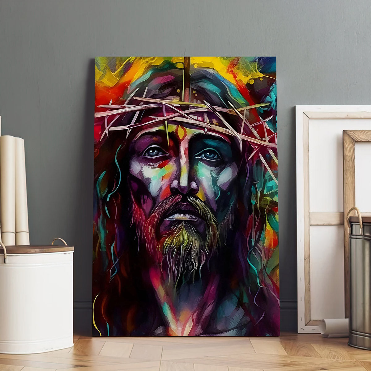 Colorful Christ Jesus Canvas - Canvas Pictures - Jesus Canvas Art - Christian Wall Art