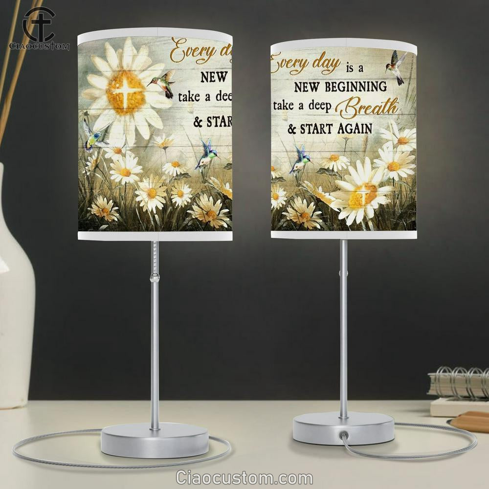 Colorful Hummingbird Every Day Is A New Beginning Table Lamp