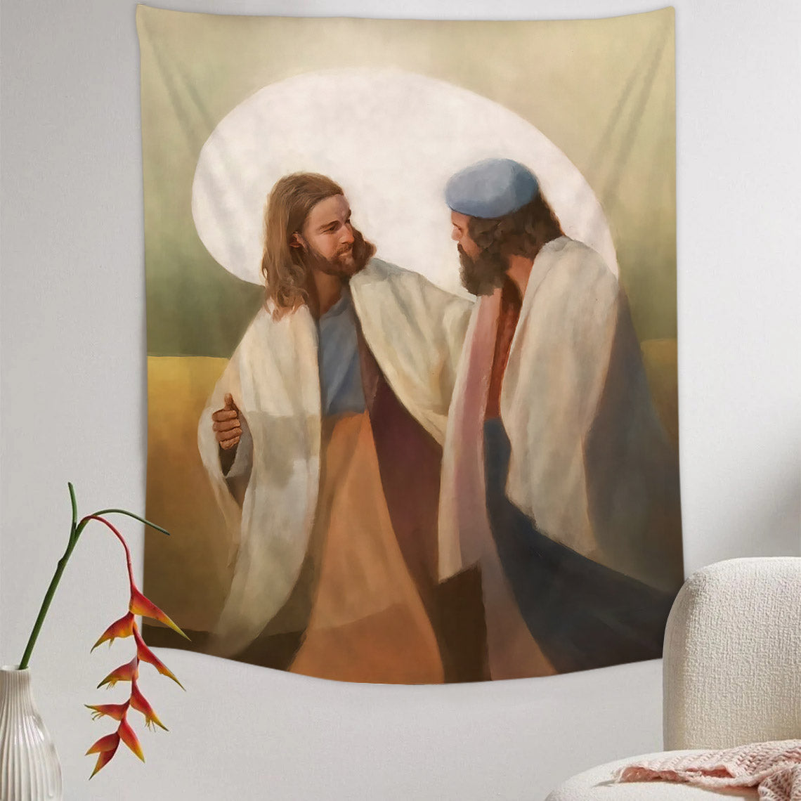 Come Follow Me 2 Tapestry - Jesus Picture - Religious Tapestry - Christian Tapestry Wall Hangings