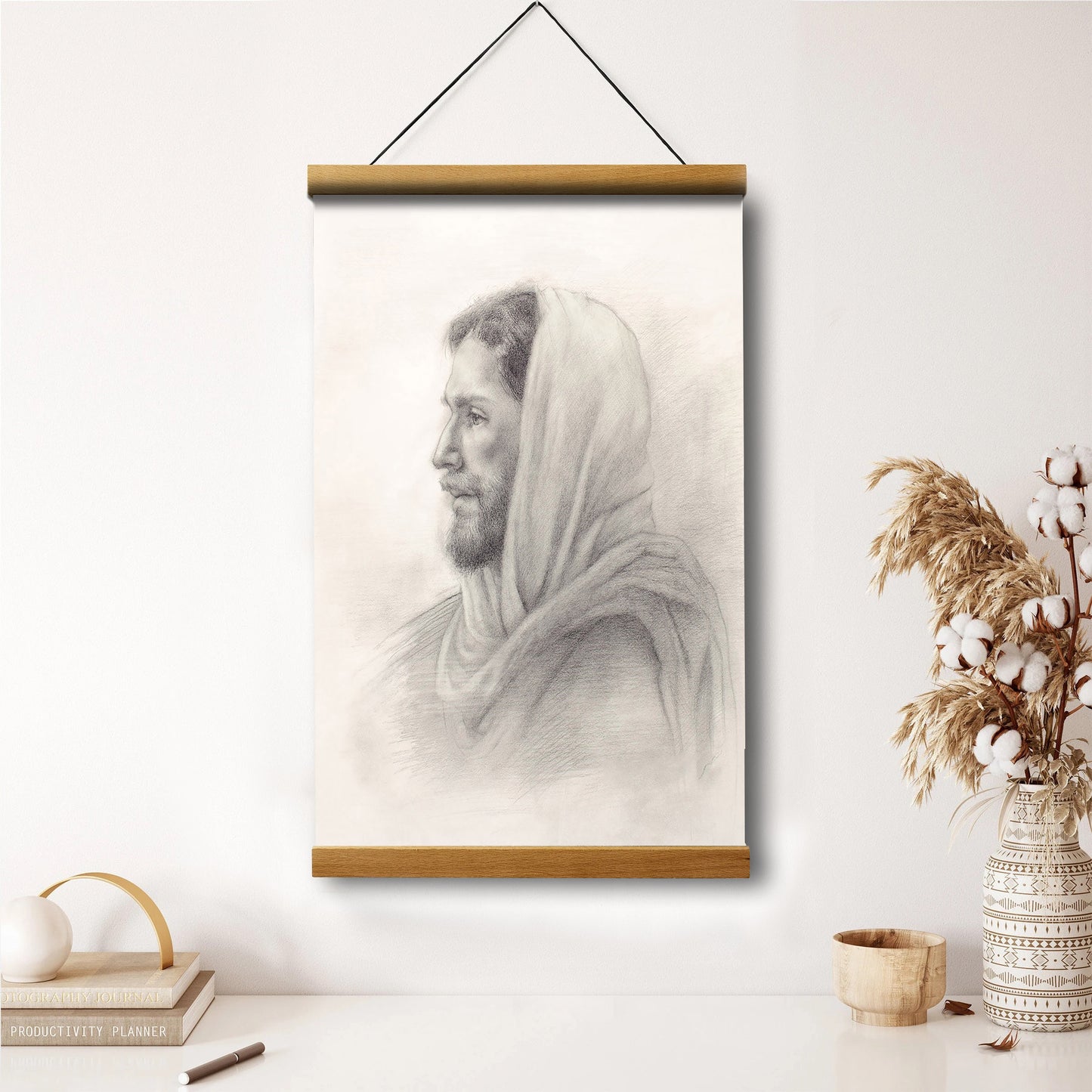 Come Follow Me Hanging Canvas Wall Art - Jesus Picture - Jesus Portrait Canvas - Religious Canvas
