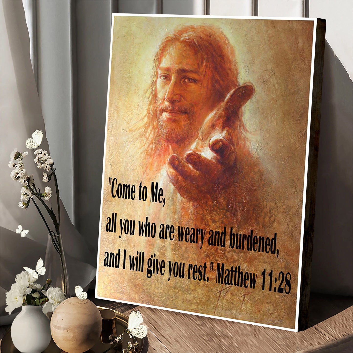 Come To Me I Will Give You Rest Matthew 11 28 Jesus Canvas Picture - Jesus Christ Canvas Art - Christian Wall Canvas