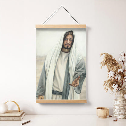 Come Unto Me Hanging Canvas Wall Art - Jesus Picture - Jesus Portrait Canvas - Religious Canvas
