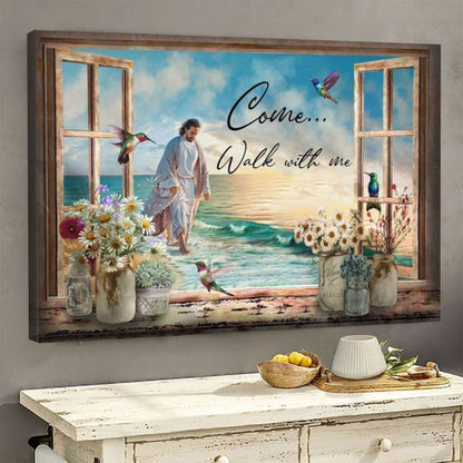 Come Walk With Me Jesus Canvas Wall Art - Jesus Canvas Pictures - Christian Wall Posters