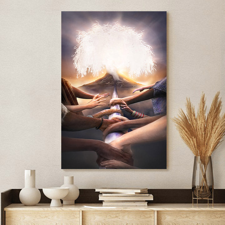 Jesus Christ Watchers In The Night Canvas Art - 24x36 Inch Religious Wall Decor