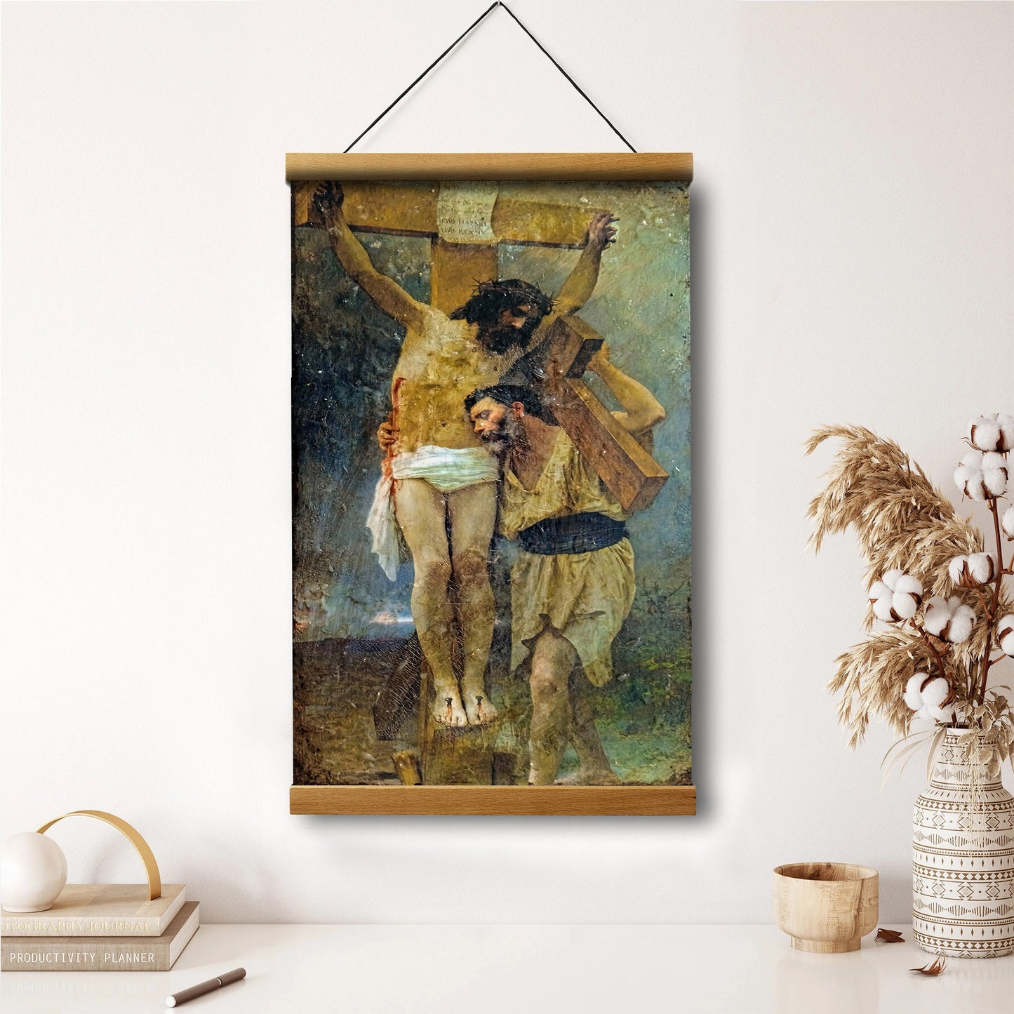 Compassion William Bouguereau After The Crucifixion Hanging Canvas Wall Art - Christian Wall Art Decor - Religious Hanging Canvas Wall Art