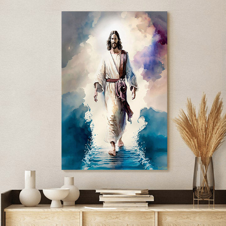 Conqueror Of Storms Jesus Walking On Water Religious - Jesus Canvas Art - Christian Wall Art