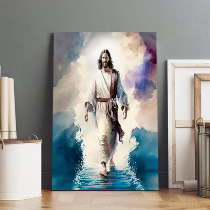 Conqueror Of Storms Jesus Walking On Water Religious - Jesus Canvas Art - Christian Wall Art