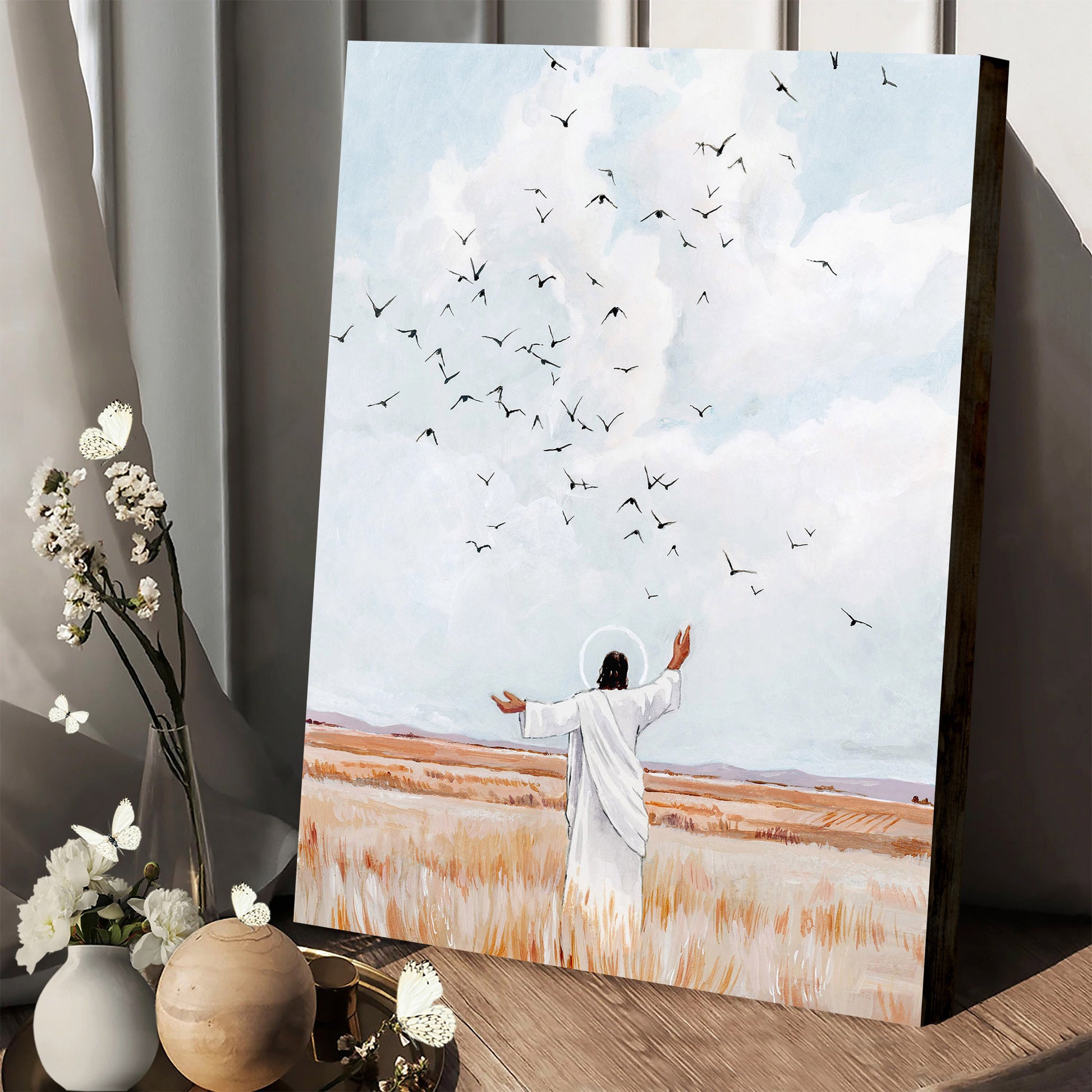 Consider The Birds In The Sky Jesus Christ Wall Art Jesus - Jesus Canvas Art - Christian Wall Art