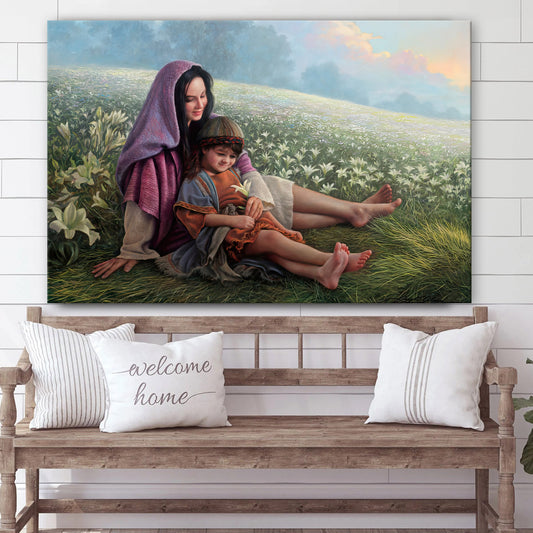 Consider The Lilies Wall Art Canvas - Jesus Christ Poster - Ciaocustom