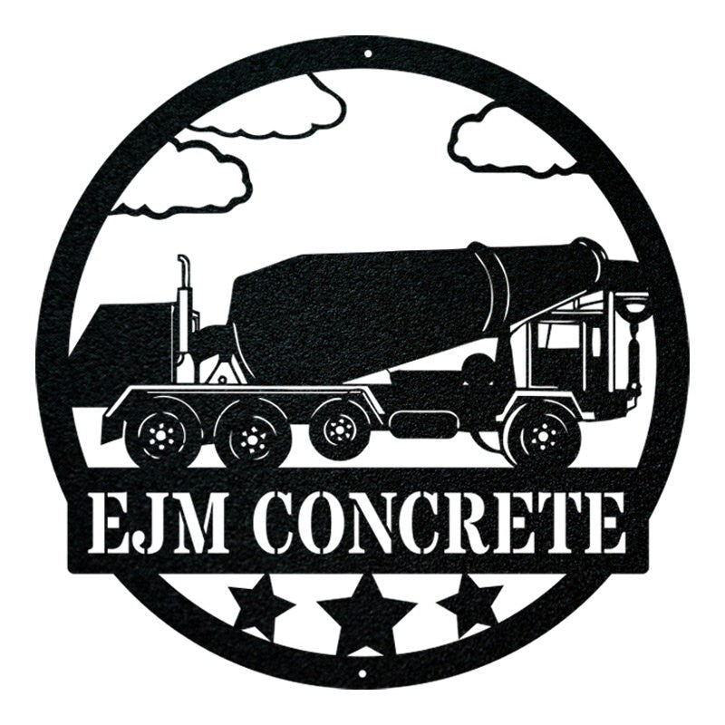 Construction Concrete Mixer Customized Sign - Gifts For Heavy Equipment Operators - Decorative Metal Wall Art