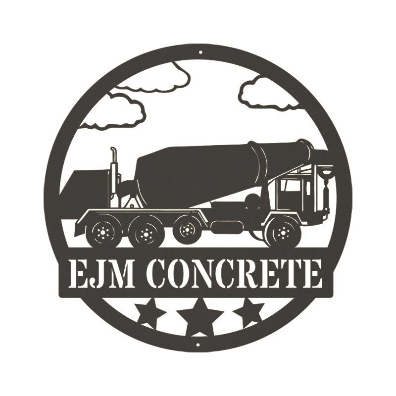 Construction Concrete Mixer Customized Sign - Gifts For Heavy Equipment Operators - Decorative Metal Wall Art