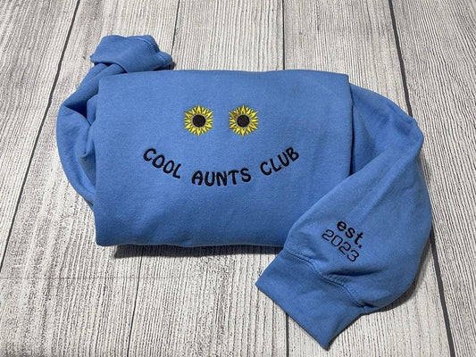 Cool Aunt Club Embroidered Sweatshirt, Women's Embroidered Sweatshirts