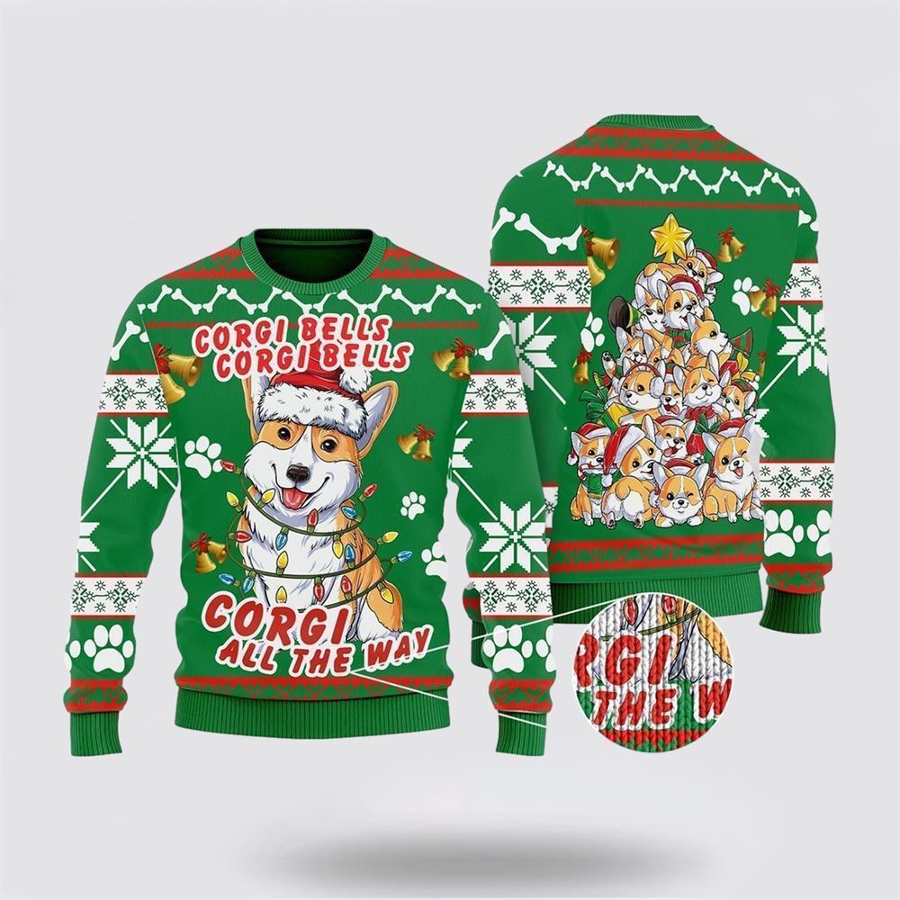 Corgi Dog Bells Christmas Ugly Christmas Sweater For Men And Women, Gift For Christmas, Best Winter Christmas Outfit