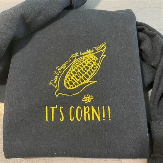 Corn! Embroidered Sweatshirt, Women's Embroidered Sweatshirts