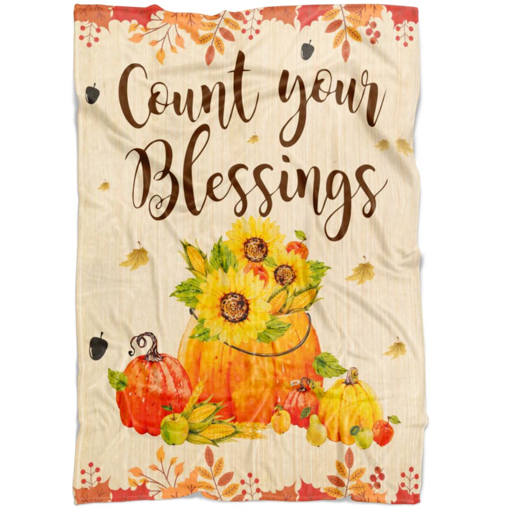 Count Your Blessings Fleece Blanket - Christian Blanket - Bible Verse Blanket