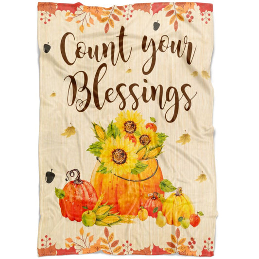 Count Your Blessings Fleece Blanket - Christian Blanket - Bible Verse Blanket