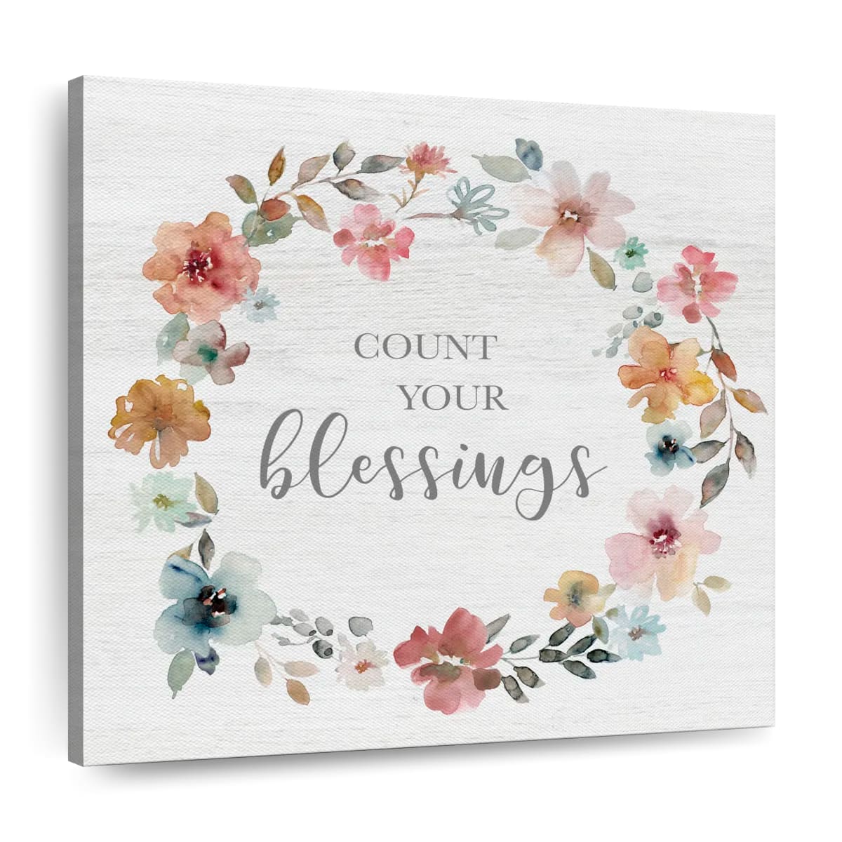 Count Your Blessings Square Canvas Wall Art - Bible Verse Wall Art Canvas - Religious Wall Hanging