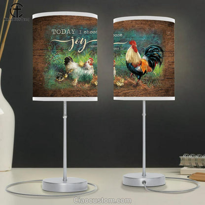 Couple Chicken Today I Choose Joy Table Lamp For Bedroom - Bible Verse Table Lamp - Religious Room Decor
