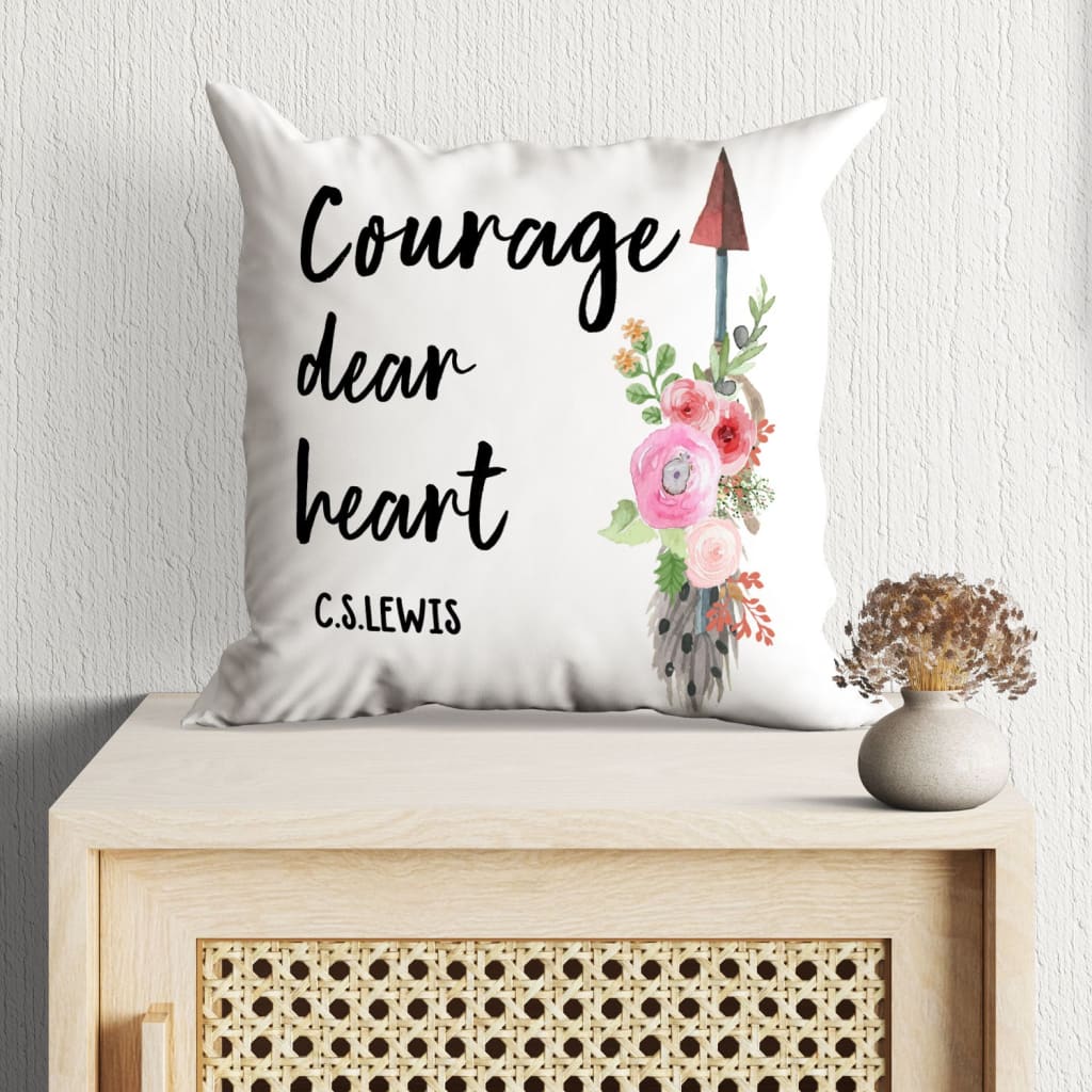 Courage, Dear Heart Pillow - Christian Pillows