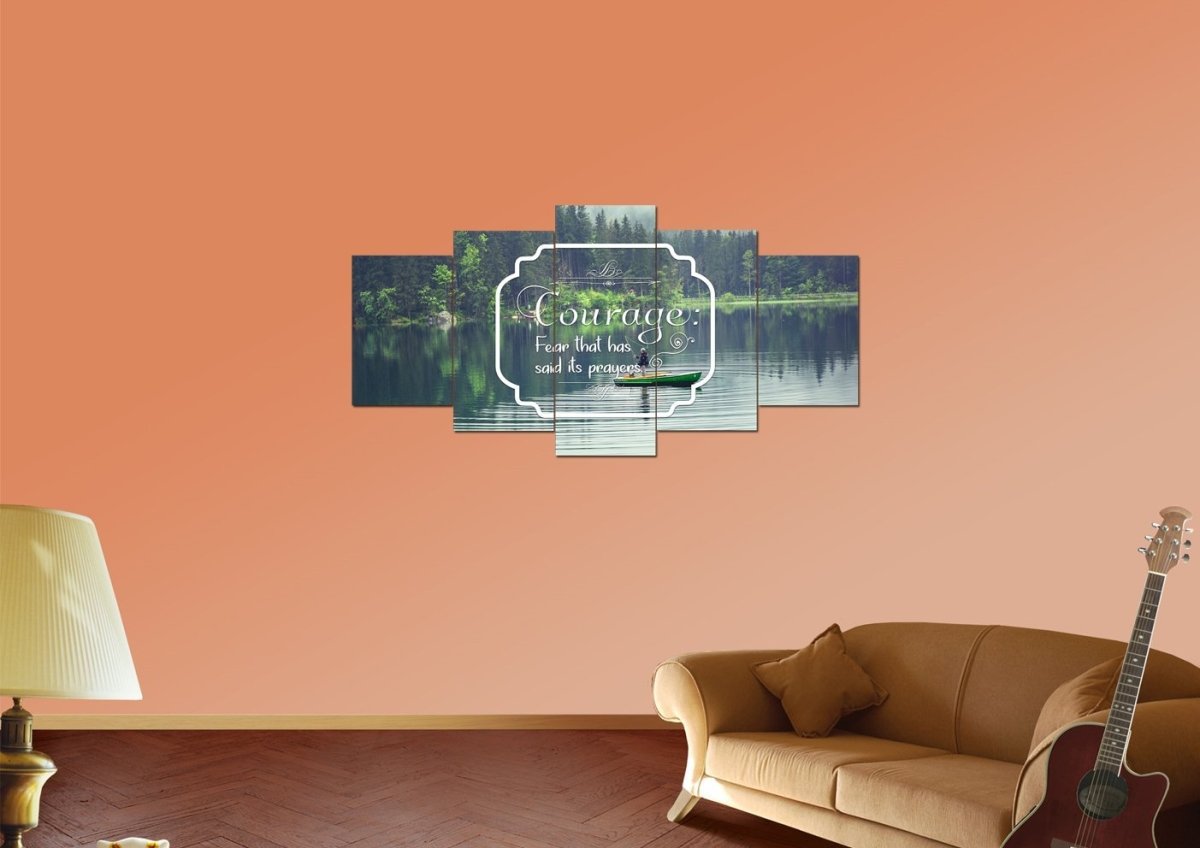 Courage Fear That Has Said Its Prayers Wall Art Canvas Print - Christian Canvas Wall Art