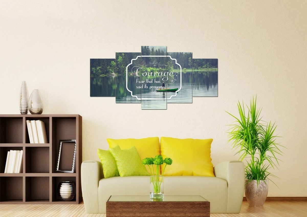 Courage Fear That Has Said Its Prayers Wall Art Canvas Print - Christian Canvas Wall Art