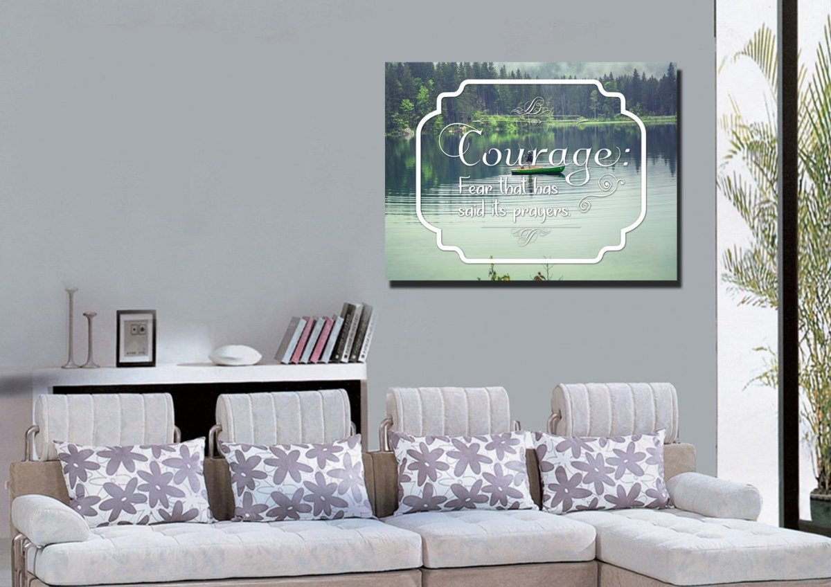 Courage Fear That Has Said Its Prayers Wall Art Canvas Print - Christian Canvas Wall Art