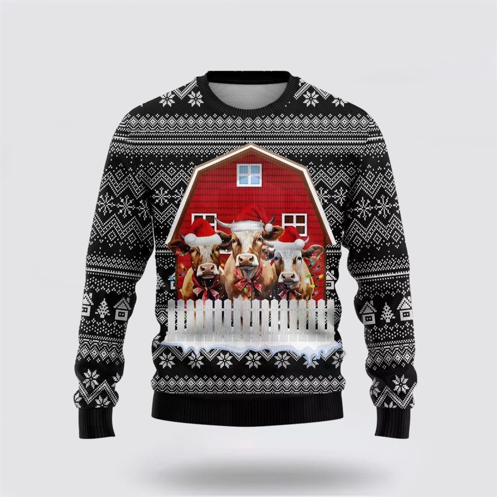Cow Farm Ugly Christmas Sweater, Farm Sweater, Christmas Gift, Best Winter Outfit Christmas