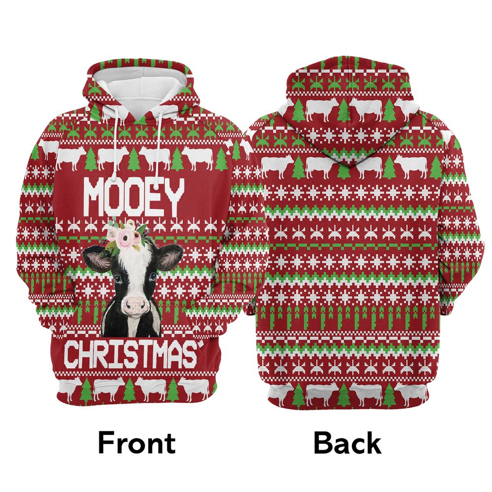 Cow Mooey Christmas All Over Print 3D Hoodie For Men And Women, Best Gift For Dog lovers, Best Outfit Christmas