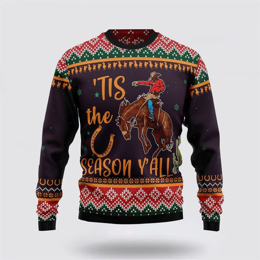 Cowboy Season Christmas Pattern Ugly Christmas Sweater, Farm Sweater, Christmas Gift, Best Winter Outfit Christmas