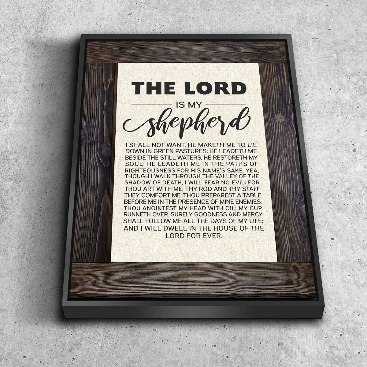 Crate Border & Psalm 23 [Kjv] The Lord Is My Shepherd Canvas Wall Art