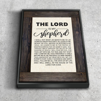 Crate Border & Psalm 23 [Kjv] The Lord Is My Shepherd Canvas Wall Art